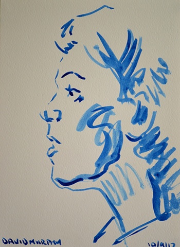 Female Head Sketch No. 2, David Murphy, Irish, Ireland, Artist, Painter, Draughtsman,