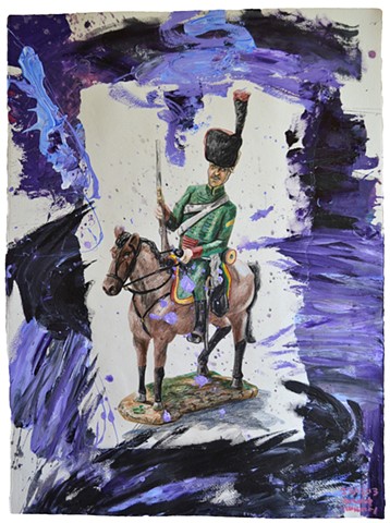 Hussar, 2013, painting, collage, drawing, david murphy