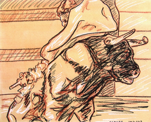 Bull Fight Drawing, 2003, david brendan murphy, cypher, the panic artist