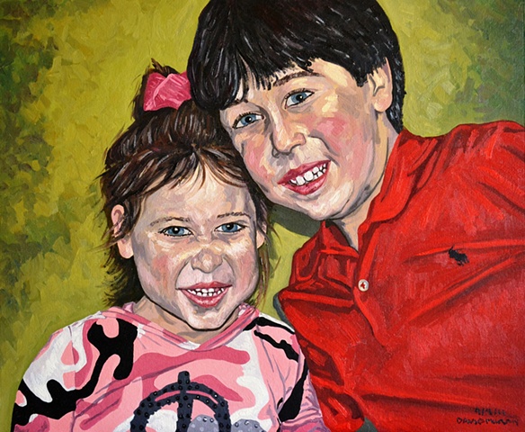 children, girl, boy, portrait, oils, oil on canvas board, painting, male painter, contemporary painting, expressive, contemporary art, fine art, curator, art collector, visual art, art lover, kunst