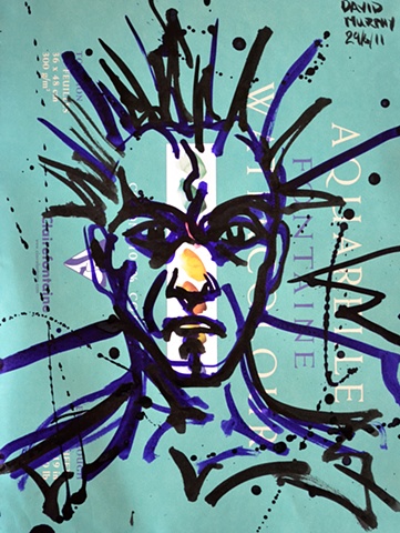 Self-Portrait Sketch No. 1, david brendan murphy, cypher, the panic artist, abstarct, expressionist, neo-expressionist