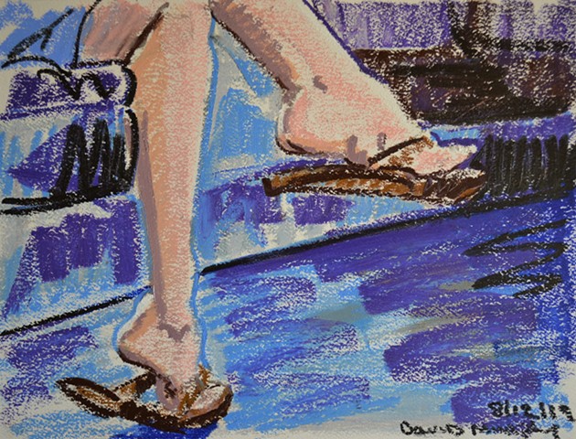 Sexy Feet, oil pastel, drawing, artwork, erotic, david murphy, irish, ireland