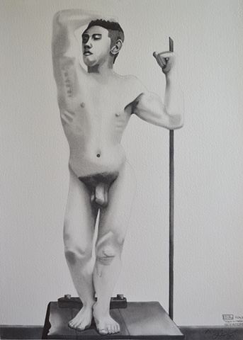 Male Nude, David Murphy, Irish artist, Irish painter, Irish draughtsman, Ireland, 