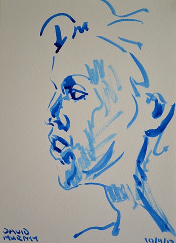 Female Head Sketch No. 3, David Murphy, Irish, Ireland, Artist, Painter, Draughtsman,