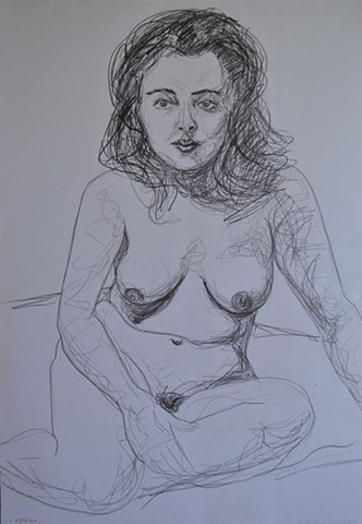 female nude, female, drawing, draughtsman, draughtsperson, work on paper, expressive, contemporary art, fine art, curator, art collector, visual art, art lover, kunst