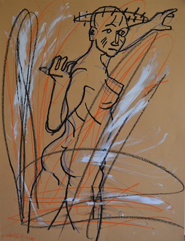 twisting nude, drawing, david murphy, cypher, the panic artist, dublin, ireland, outcast, outsider, 