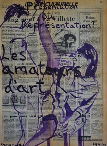 Art Lovers, newspaper, porn, painting, text, david murphy, french, france, 1985