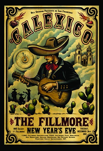 New Years Eve Fillmore Poster, San Francisco, Calexico, Mariachi 