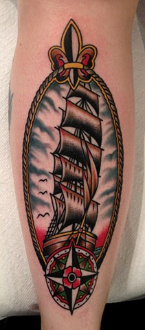 Ship Tattoo, Nautical Tattoo