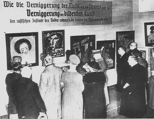 Visitors at the 1937 Degenerate Art Show