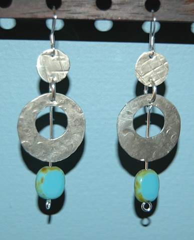 Hammered silver nickel Earrings
