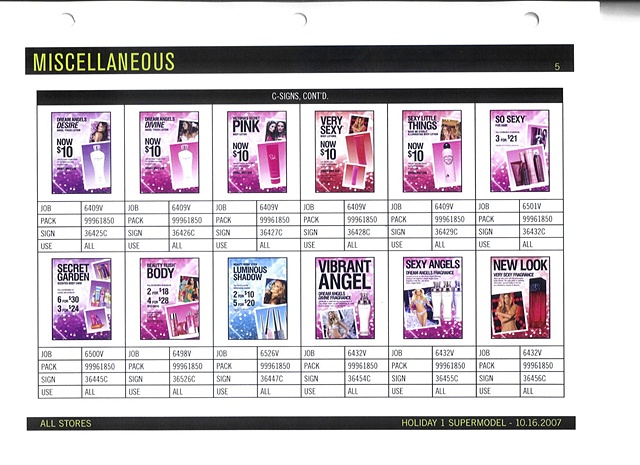 Victoria's Secret Beauty Brand Guide Page, Corporate Communications: Holiday Signage and Graphics, Sample Page