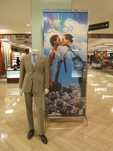 Macy's Corporate Marketing: Welcome Back Color Campaign, Men's Mannequin and Omnibus Graphic