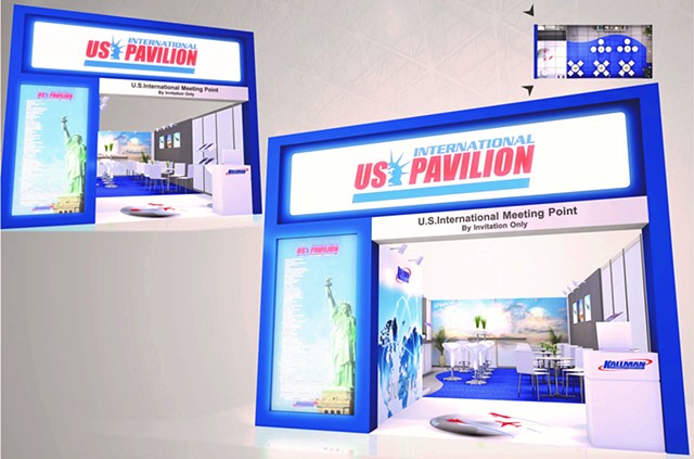 Rendering for US International Lounge at Seoul Airshow