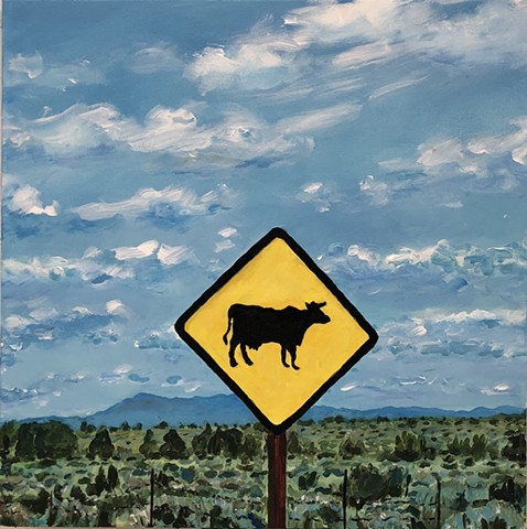 "Cattle Sign with View 18" AC-18-019 ©Rebecca Perehudoff