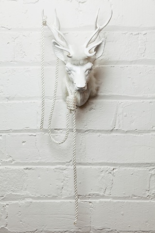 Sculpture of Mixed Media Deer head by Karley Feaver