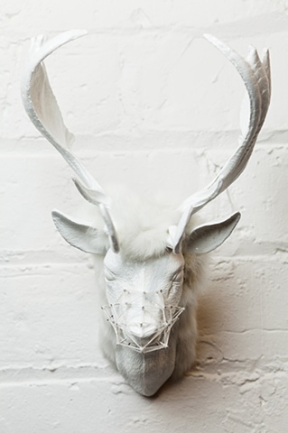 Sculpture of Mixed Media Deer head by Karley Feaver
