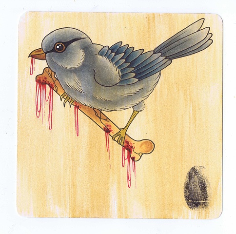 Bird Drinks Coaster by Kitty Dearest.