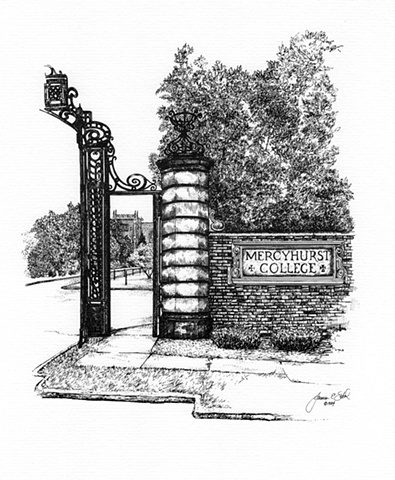 The Gates and Tower, Mercyhurst College, Erie, PA USA  1984