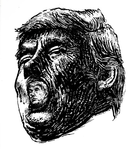 John Martinek political cartoon trump portrait