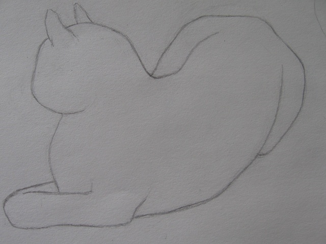 Line Drawing of a Cat