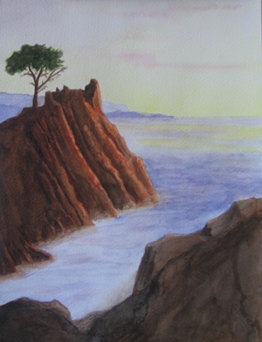 Lone Tree on a Cliff Near Big Sur