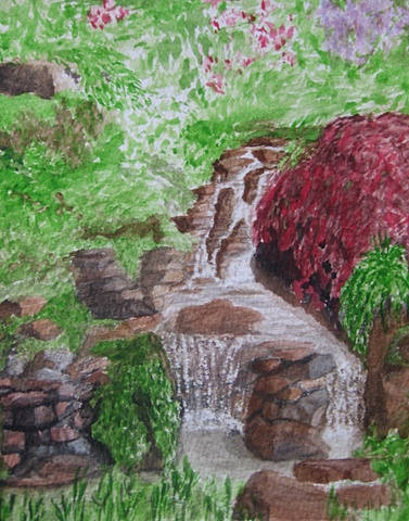 Waterfall and foliage