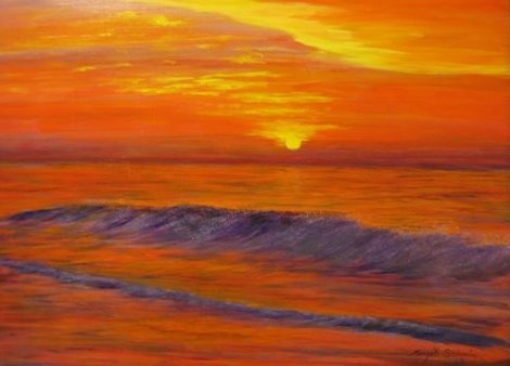 Orange Sunset Over Orange Water