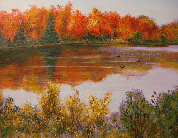 Shaker Lakes in Fall # 1 with Ducks