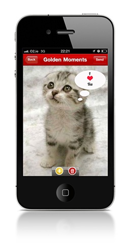 golden moments - create postcard screen