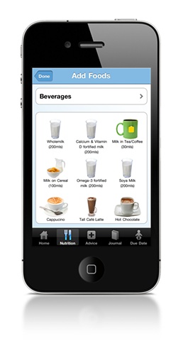 nutrition - add beverage screen