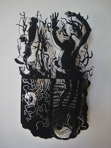 paper cut-out, museum board, solo show, Portland OREGON, fairy tales, Coffeehouse NW