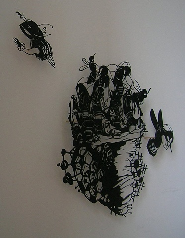 paper cut-out private collection rowan jacobsen fruitless fall bees colony collapse disorder