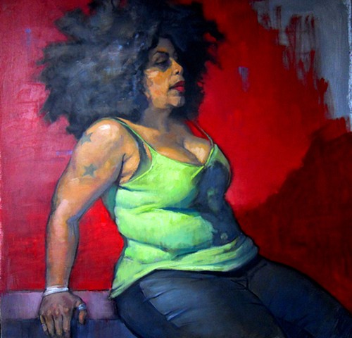 Figure in Red and Green