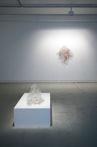 installation view of "Brushstroke" and "Information Overload".