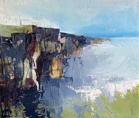 Contemporary landscape painting of the Cliffs of Moher Ireland by Judy McSween