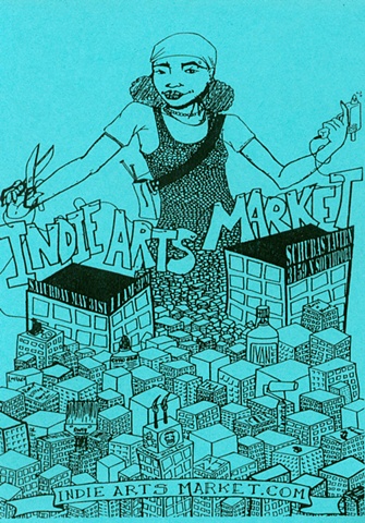 "Indie Arts Market" poster and flyer