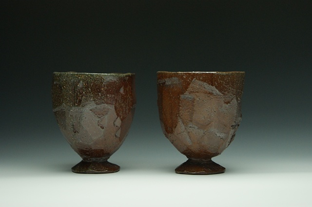 Soda-fired earthenware cups
