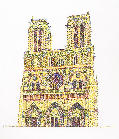 Notre Dame in yellow