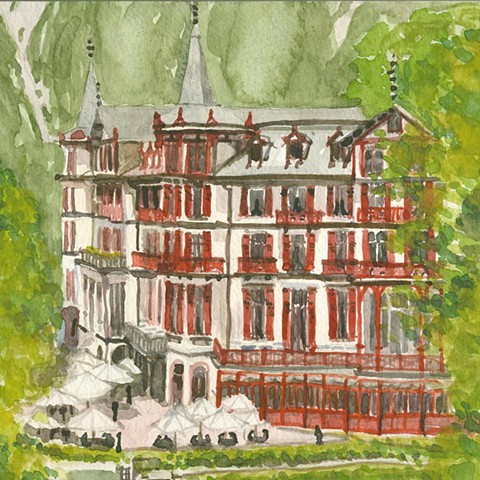 Geissbach Hotel watercolor 