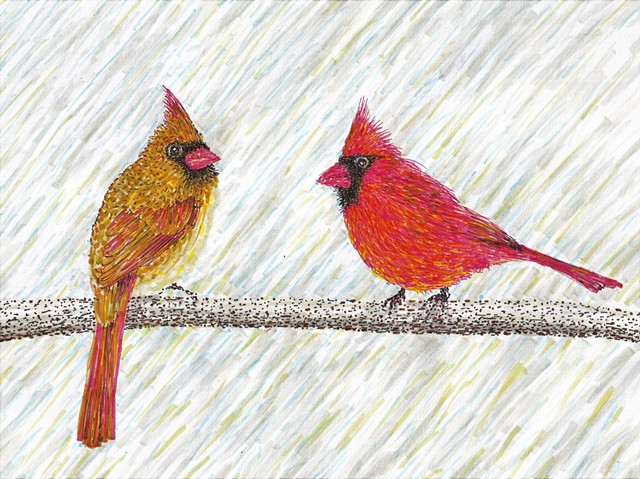 Pair of cardinals on branch