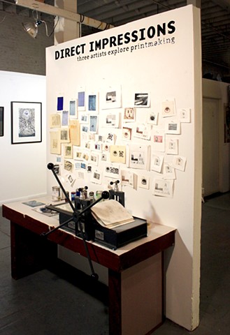 'Direct Impressions: 
3 Artists Explore Printmaking' 
exhibition, 
3-Artist exhibit (Justyn Zolli, Julian Lallemand, Russell Pachman) 
Live Arts Gallery, San Francisco