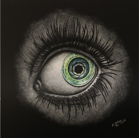 mechanical eye, steampunk art, steampunk eye drawing, iris eye
