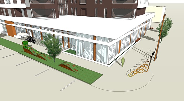 Exterior Public Art - Milwaukee Public Library, East Branch (overview rendering)