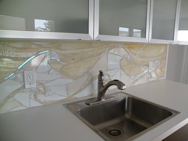 Custom Glass Backsplash in Private Residence