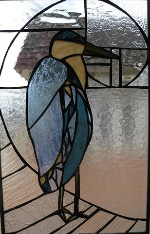 Blue Heron - Custom Stained Glass