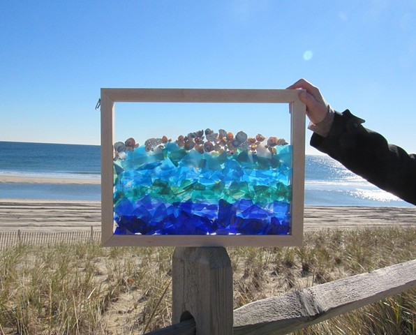 Tumbled Glass Sea Glass Frame