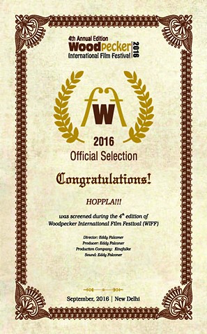 HOPPLA!!! in New Delhi, India! Woodpecker Int'l Film Festival 2016.
