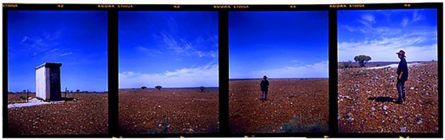 Walk about with Elize, 120mm film strip, Australia, outback, new south whales, white cliffs 