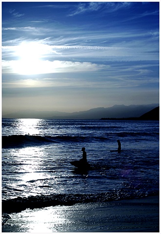 surfers, california, sunset, Crystal Shelton
